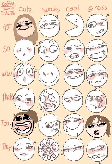 Expression Sheet, Drawing Face Expressions, Blog Art, Drawing Expressions, 캐릭터 드로잉, Art Prompts, Facial Expressions, Drawing Challenge, Art Challenge