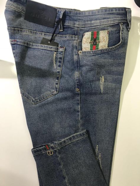 Gucci Jeans Mens, Denim Sewing, Denim Jeans Ideas, Gucci Jeans, Jeans Details, Basic Jeans, Denim Jeans Fashion, Stylish Jeans, Denim Jeans Men