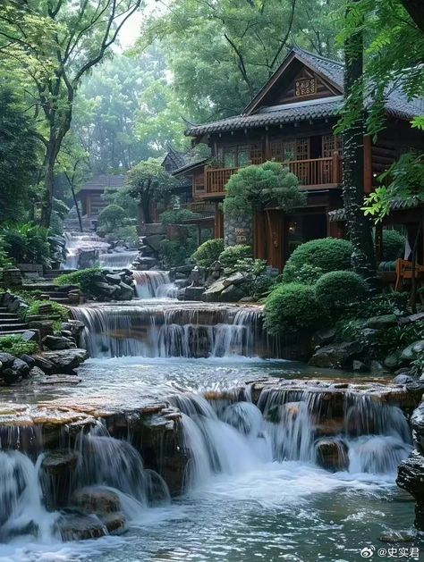 Thai Houses, Japanese House Design, Tropical Garden Design, Fantasy Rooms, Asian Architecture, Asian Garden, Dream House Rooms, Beautiful Landscape Wallpaper, Design Your Dream House