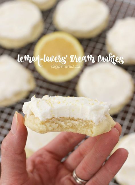 Dream Cookies, Lemon Sugar Cookie, Lemon Buttercream Frosting, Lemon Cookie, Lemon Sugar Cookies, Lemon Buttercream, Lemon Sugar, Lemon Cookies, Lemon Desserts