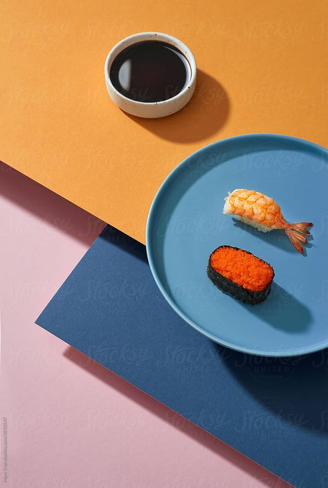 Sushi Creative Ads, Simple Still Life Photography, Komodo Miami, Color Food Photography, Sushi Photoshoot, Sushi Pics, Sushi Photography, Wasabi Sushi, Sushi Tei