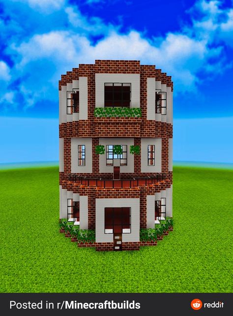 Brick Minecraft, Minecraft Brick, Minecraft Building Guide, Minecraft City Buildings, Rumah Minecraft Sederhana, Circular Buildings, Bangunan Minecraft, Easy Minecraft Houses, Pin Search