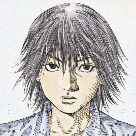 By Takehiko Inoue Musashi Icon, Vagabond Musashi, Takehiko Inoue, Inoue Takehiko, Face Ideas, Vagabond Manga, Colored Manga, Miyamoto Musashi, Flower Boys