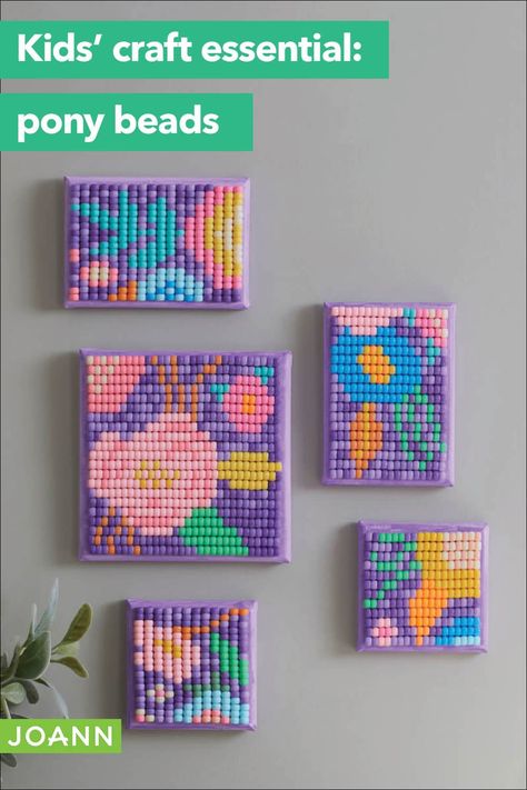 Pony Bead Crafts For Adults, Preschool Pony Bead Crafts, Crafts With Pony Beads, Pony Bead Bracelets Flower, Bead Bracelets Pony Beads, Flower Pony Bead Patterns, Pony Bead Flower, Butterfly Pony Bead Patterns, Boho Arts