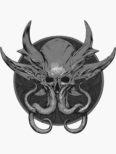 Baldur's Gate 3 Art, Baldurs Gate 3 Tattoo, Baldurs Gate Tattoo, Bg3 Tattoo, Bg3 Art, Gate Logo, Mind Flayer, 3 Tattoo, Oc Inspiration