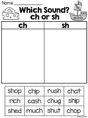 Ch Sound Worksheets, Ch Sound, Phonics Printables, English Phonics, English Worksheets For Kids, Phonics Kindergarten, First Grade Reading, Homeschool Kindergarten, Teaching Phonics