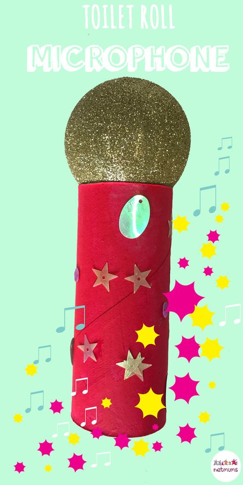 Microphone Craft For Kids, Paper Towel Roll Telescope Craft, Paper Towel Roll Instruments, Toilet Paper Roll Binoculars, Toilet Paper Roll Microphone, Hollywood Crafts, Summer Camp Themes, Toilet Roll Craft, Sock Puppets