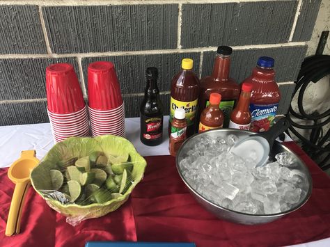 Michelada Station Ideas, Michelada Bar Station, Michelada Bar Ideas, Michelada Bar, Party Decorations For Adults, Mexican Bridal Showers, Mexican Birthday Parties, Red Beer, Trendy House