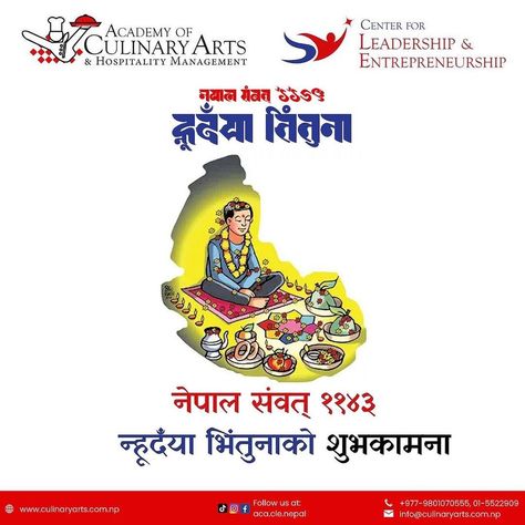 The Newar community today celebrates the new year (Nepal Sambat), or "Nhudanya Bhintuna," or "exchange of New Year greetings," and fosters ethnic unity and ancestors' common tradition. This Samvat is also a foundational Samvat in Nepal, especially in the eyes of the Newar community. #aca_cle_nepal #acacle #clenepal #BBA #BHM #festivaloflights #culture #Nepal #newarcommunity #community High Tech Classroom, Lincoln University, Be A Leader, Study Related, Highly Effective People, Masters In Business Administration, Hospitality Management, Bachelor Of Science, Learn Art