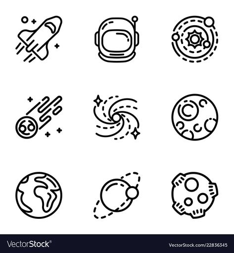 Small Icon Tattoos, Earth Science Background Design, Galaxy Vector Illustration, Space Drawings Easy, Galaxy Vector, Night Earth, Science Galaxy, Astronomy Background, Space Doodles