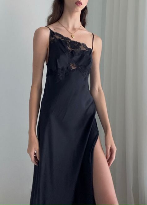 Black Lingerie Dress, Indian Room, Indian Room Decor, Vintage Nightgown, Dream Dresses, Lingerie Dress, Dress Rental, Summer Clothing, Black Lingerie