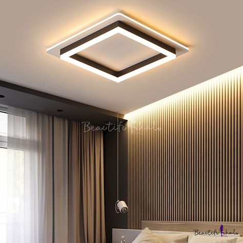 Integrated Led Geometric Flush Mount Light Modern Simple Metal Living Room Ceiling Light Living Room Flush Mount Lightinglong Flush Wall Lights, Ceiling Lights Living Room Led, Led Ceiling Lights Living Room Uk, Game Room Lighting Ceilings, Lightning Designs, Simple Ceiling Design, Metal Living Room, White Ceiling Light, Pvc Ceiling Design