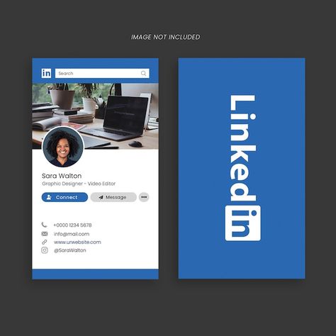 Linkedin profile style business card tem... | Premium Psd #Freepik #psd #business-card #linkedin #visual-identity #resume-template Free Social Media Templates, Folded Business Cards, Linkedin Business, Business Cards Layout, Business Card Template Psd, Media Kit Template, Quote Template, Social Media Poster, Pinterest Templates