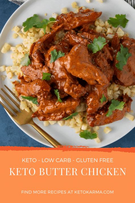 If you’ve never had keto butter chicken before then you are in for a treat! Butter Chicken is a mildly spiced Indian curry dish that is easy to make and packed full of flavor. This keto butter chicken doesn’t disappoint. You can have dinner on the table in just 30 minutes with this quick and easy recipe. Keto Butter Chicken, Keto Karma, Simply Keto, Shredded Chicken Recipes, Low Carb Chicken Recipes, Butter Chicken Recipe, Carb Dinner, Keto Lunch, Curry Dishes