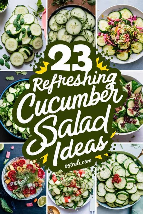 23 Refreshing Cucumber Salad Ideas to Inspire Your Summer Cucumber Salad Ideas, Cucumber Ideas, Cucmber Salad, Watermelon Cucumber Feta Salad, Acai Bowl Recipe Easy, Healthy Cucumber Salad, Cucumber Salads, German Potato Salad Recipe, Keto Salads