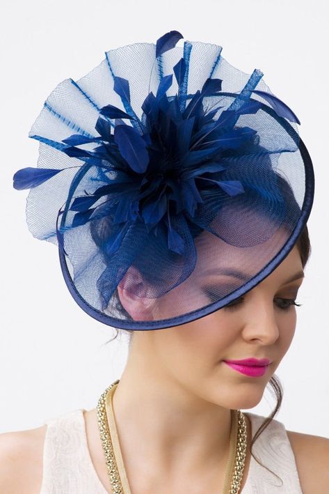 Crinoline Hats, Crinoline Fascinator, Bride Hats, Navy Fascinator, Fascinator Hats Diy, Feather Bouquet, Green Fascinator, Fascinator Hair, Classy Hats