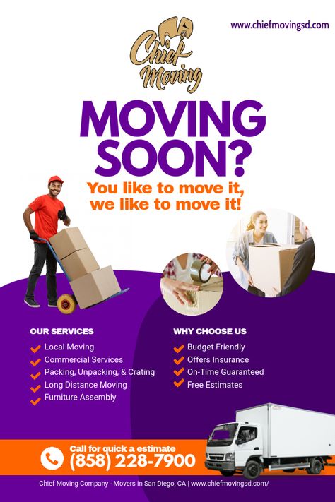 Better opportunity calling to move outside #SanDiego but worrying about #relocation process? Chief Moving is here to ease your task. We offer #LongDistanceMoving services in #SanDiego Our professionals are #Welltrained and #Equipped to handle any situation To avail our #Efficientservices at a #Effectivecost Contact us for a #free quote (858)228-7900 Or Get in touch https://www.chiefmovingsd.com/ Moving Budget, House Shifting, House Movers, Office Moving, Best Movers, Professional Movers, Moving Long Distance, Packing To Move, Packing Services