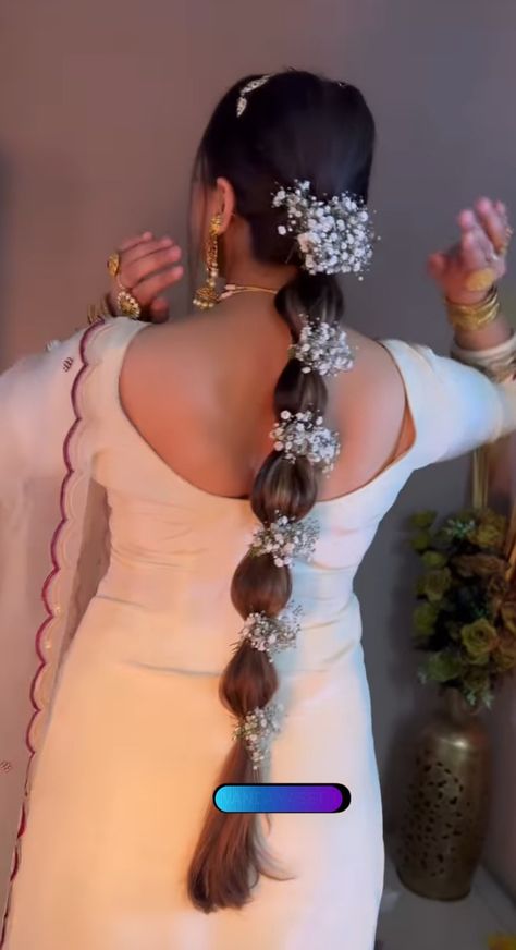 Braid Hairstyles With Paranda, Hairstyles For Lohri, Punjabi Jaggo Hairstyles, Punjabi Look Hairstyle With Paranda, Bridal Hairstyle Indian Wedding Braids, Punjabi Hair Accessories, Hairstyle For Punjabi Suit, Hairstyle For Jaggo Punjabi, Punjabi Paranda Choti Hairstyle