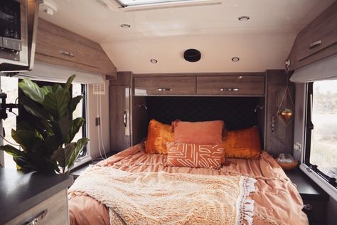 If you need an RV with additional sleeping or working areas, a two-bedroom fifth wheel might be exactly what you're looking for. Learn more here. Is a Two-Bedroom Fifth Wheel Right for You? #rvlife #rvliving #rvlifestyle #twobedroomfifthwheel #fifthwheel Fifth Wheel Bedroom, Room With Bunk Beds, Minimalism Bedroom, Convertible Couch, Diy Camper Remodel, Desk Areas, Camper Remodel, Kitchen Models, Theater Seating