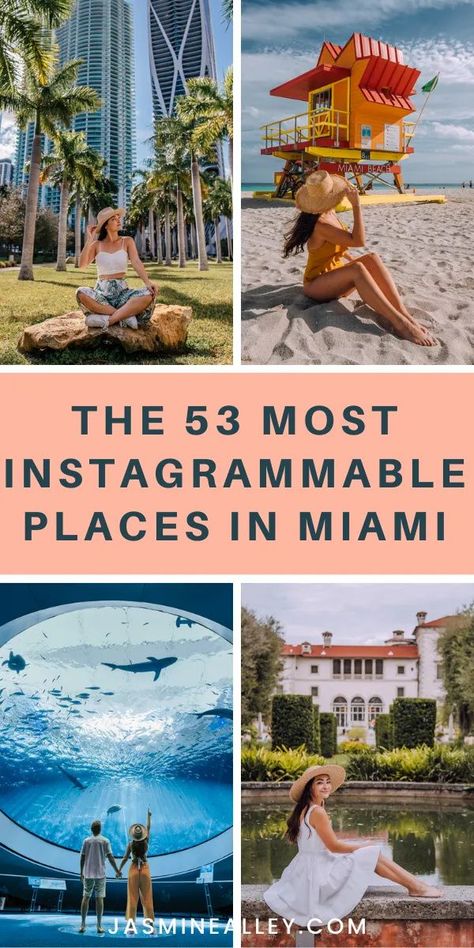 Here are the 53 most Instagrammable places in Miami! You'll find the best photo spots in Miami Beach and Miami, including hidden gems! This post of Miami Instagram spots is organized by location- covering the most Instagrammable places in Miami Beach and South Beach, the prettiest hotels in the area, and the best photo spots on mainland Miami. You'll find stunning nature spots, iconic places, Miami hidden gems, a sunflower field, and more! These are also perfect things to do in Miami! Free Things To Do In South Beach Miami, Things To Do In Miami For Couples, Florida Birthday, Places In Miami, Beach 2024, Miami Pictures, Miami Travel Guide, Grad Trip, Brickell Miami