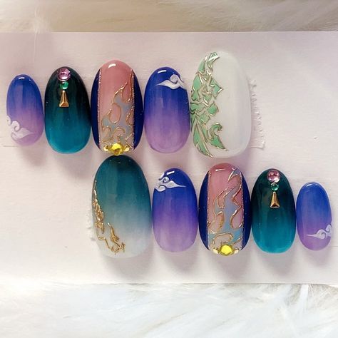 Xiao Nails, Hard Gel Nails, Nail Drawing, Anime Nails, Nail Jewels, Cute Acrylic Nail Designs, Nail Art Designs Diy, Pretty Nail Art Designs, Pretty Gel Nails