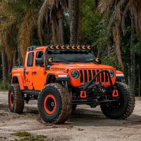 Orange Jeep Gladiator, Jeep Gladiator Mods, Shop Wheels, Jeep Gladiator Accessories, Jeep Gladiator Custom, Orange Jeep Wrangler, Orange Jeep, Mobil Off Road, Custom Jeep Wrangler