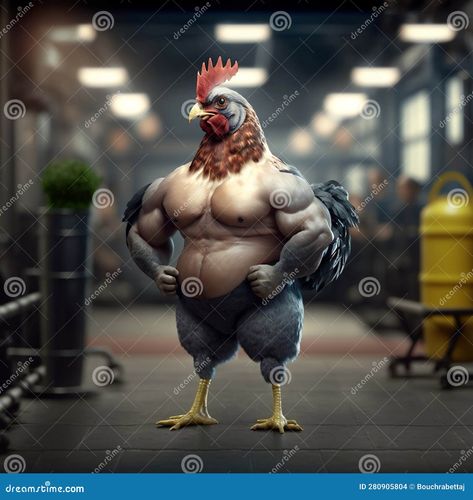 A buff Chicken at the Gym, a Chicken working out, Made With Generative Ai Buff Chicken, A Chicken, At The Gym, Screen Savers, The Gym, Powerpoint Presentation, Working Out, Framed Artwork, Stock Illustration