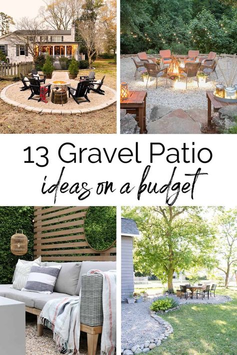 Gravel Patio Ideas, Diy Patio Ideas, Pea Gravel Patio, Cheap Garden, Diy Backyard Patio, Gravel Patio, Cheap Backyard, Cheap Patio, Patio Inspiration