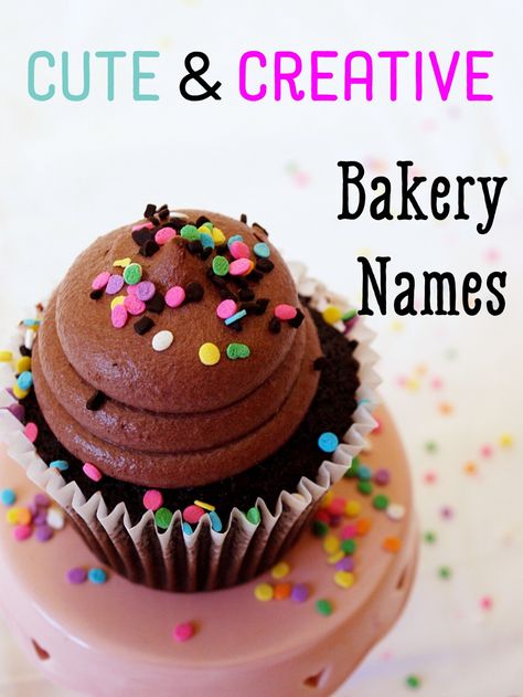 Choosing a name for your bakery is a piece of cake with this list of 75 cute and creative bakery names. Bakery Shop Names, Cake Shop Names, Cake Business Names, Dessert Names, Bakery Names, Home Bakery Business, Cute Bakery, Small Bakery, Cupcake Bakery