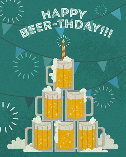 Send birthday group cards like this using GroupGreeting! Happy Birthday Outdoorsman, Happy Beer Day Birthday, Happy Birthday With Beer, Men’s Happy Birthday, Man��’s Birthday, Happy Birthday Beer Funny, Happy Birthday Beer Images, Happy Birthday Alcohol, Cool Birthday Wishes