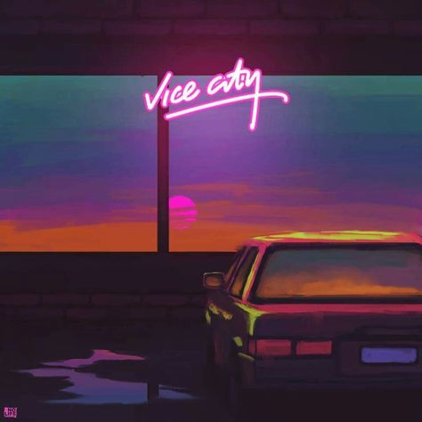 Synthwave Neon, Vaporwave Wallpaper, Neon Noir, Vaporwave Art, Vice City, New Retro Wave, 80s Aesthetic, Vaporwave Aesthetic, Gta San Andreas