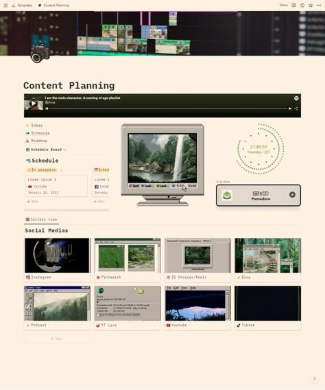 Content Planning Notion Template Notions Aesthetic, 블로그 디자인, Content Calendar, Theme Template, Dashboard Template, Notes Inspiration, Notion Template, Aesthetic Template, Content Planning