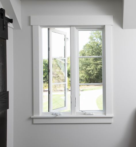 Window Casement, Window Casement Trim, Casement Windows Exterior, Window Grids, Indoor Window, House Trim, House Design Exterior, Interior Windows, Wall Trim