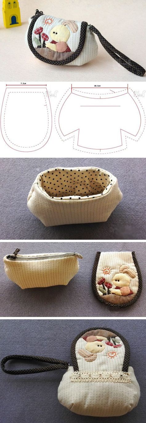 Diy Coin Purse, Purse Diy, Patchwork Quilting Designs, Purse Sewing, Patchwork Clothes, Trendy Sewing, Small Coin Purse, Sewing Tutorials Free, Sewing Purses