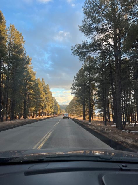 driving through flagstaff Flagstaff Aesthetic, Minnesota Autumn, Western Scenery, Pastel Preppy, Americana Aesthetic, Yuma Arizona, Flagstaff Az, Flagstaff, Travel Bugs