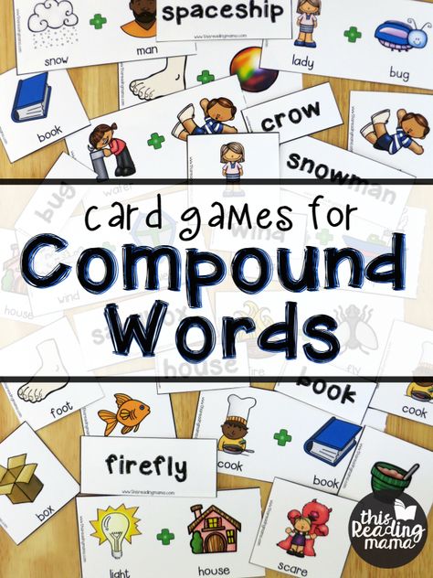 FREE Card Games for Compound Words - This Reading Mama Free Phonics Activities, Compound Words Activities, Phonics Free, 3 Picture, Preschool Literacy, Compound Words, Literacy Stations, 2nd Grade Reading, First Grade Reading