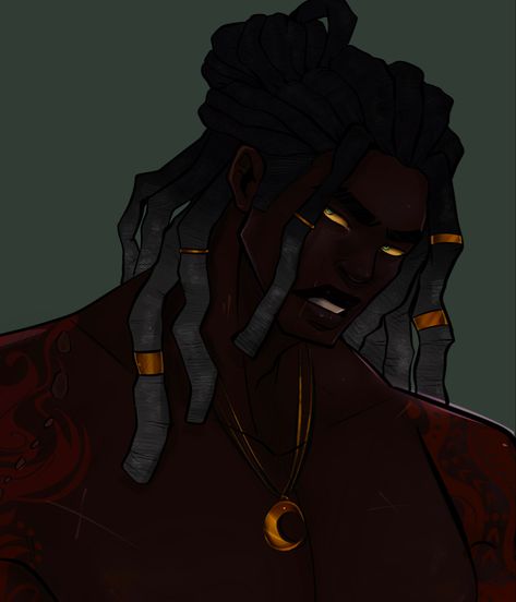 Black Male Art Men, Dark Skin Character Design Male, Bull Oc, Afrofuturism Design, Buff Oc Male, Black King Art, Bipoc Art, Black Male Oc Art, Dreadhead Drawing