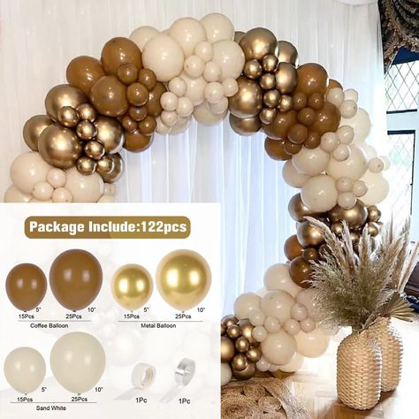 Brown Balloon Garland, Hen Party Balloons, Rose Gold Bride, Garland Arch, Baby Shower Supplies, Baby Shower Decor, Kids Party Decorations, White Balloons, Arch Kit