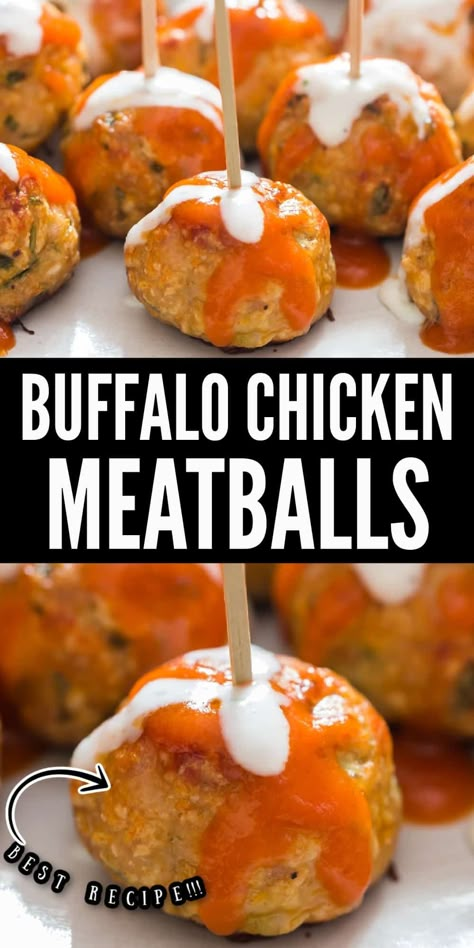 Buffalo Balls Recipe, Buffalo Chicken Balls, Buffalo Balls, Buffalo Meatballs, Delicious Meatballs, Meatball Appetizer Recipe, Chicken Parmesan Meatballs, Buffalo Recipe, Juicy Baked Chicken