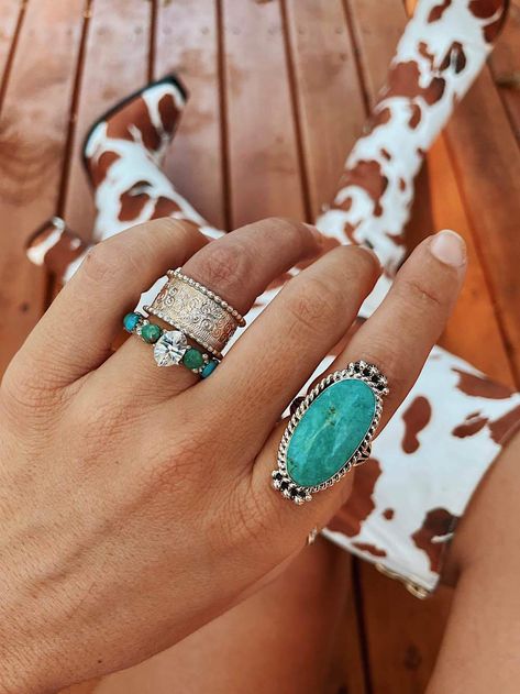 Turquoise wedding rings