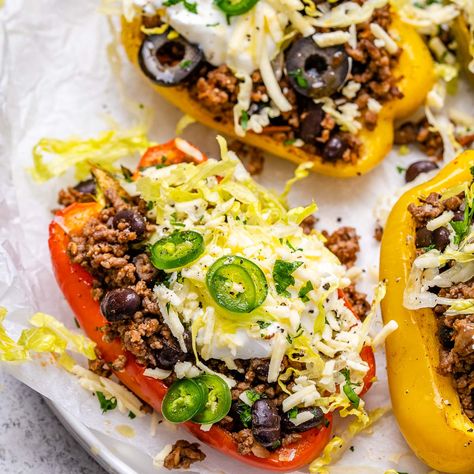 Taco Peppers, Greek Yogurt Guacamole, Taco Seasoning Ingredients, Clean Eating Kids, Homemade Taco Seasoning Mix, Tacos Burritos, Tacos And Burritos, Vegan Tacos, Turkey Dishes