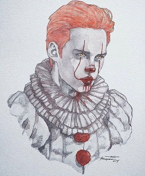 Bill Skarsgard IT art, artist signed Drawing Ideas Horror, Es Pennywise, It Eso, Pennywise The Clown, You'll Float Too, Pennywise The Dancing Clown, It Pennywise, The Losers, It 2017