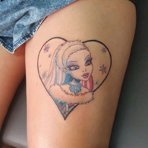 Abbey Bominable Tattoo, Monsterhigh Tattoos, Draculaura Tattoo, Monster High Tattoo Ideas, Monster High Tattoo, Monster High Abbey Bominable, High Tattoo, Nature Tattoo Ideas, Monster High Abbey