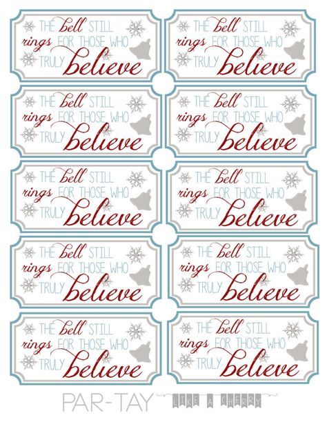 polar express bell party favor tags free printable. Punch hole, attach to bell and hand out to your party guests (or have santa hand them out!) Polar Express Printable, Polar Express Worksheets, Polar Express Ticket, Polar Express Activities, Polar Express Bell, Ticket Ideas, Polar Express Christmas Party, Polar Express Tickets, Polar Express Theme