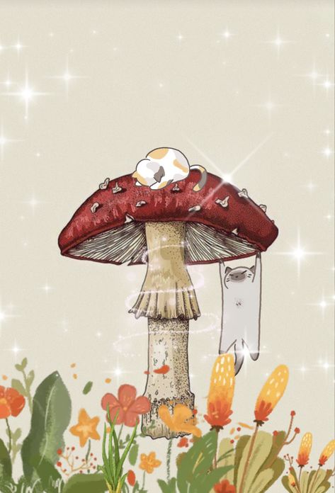 Cute Phone Wallpaper, Mushroom Nature, Mushroom Wallpaper, Cottagecore Mushroom, Mushroom Hat, Cute Phone, Indie Kids, I Made It, Cool Wallpaper