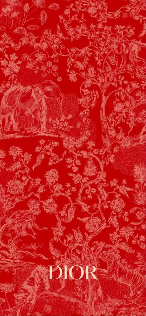 Red Chanel Wallpaper, Red Elegant Aesthetic Wallpaper, Red Dior Aesthetic, Aesthetic Wallpaper Red Vintage, Red Dior Wallpapers, Red Pattern Wallpaper, Christian Dior Wallpaper, Wallpaper Backgrounds Red, Red Phone Wallpaper