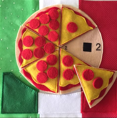 Pizza Diy Craft, Pizza Activities For Kids, Pizza Project, Felt Pizza, Pizza Craft, Kids Pizza, Felt Food Diy, Slice Of Pizza, Preschool Classroom Decor