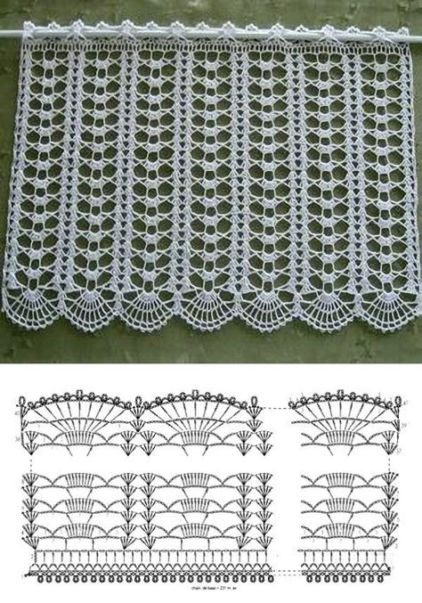 Crochet Blanket Stitch Pattern, Háčkované Lemy, Crochet Curtain Pattern, Crochet Stitches Diagram, Crochet Edging Patterns, Fillet Crochet, Crochet Curtains, Crochet Basket Pattern, Crochet Square Patterns