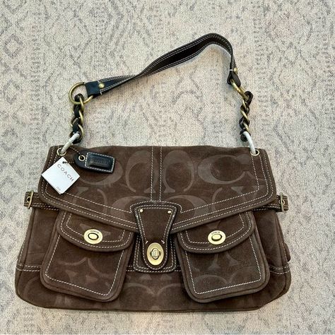 Limited Edition Coach Leigh Legacy Brown Jacquard Suede Satchel - NEW with Tags Coach Satchel, Bag Model, Unique Holiday Gifts, Easy Organization, Memorable Gifts, Coach Handbags, Leather Trims, Bag Making, Limited Editions