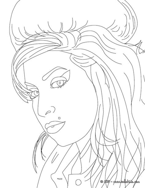 Stylo Art, People Coloring Pages, Coloring Book Art, Amy Winehouse, Line Art Drawings, Colouring Pages, Coloring Sheets, Face Drawing, Portrait Art